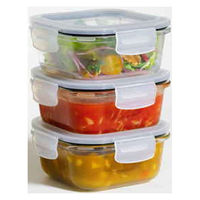 シービージャパン 保存容器 520ml 耐熱ガラス保存容器 3個入 スクエア 468633 1個（直送品）