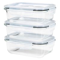 シービージャパン 保存容器 660ml 耐熱ガラス保存容器3P レクタングル 468634 1個（直送品）