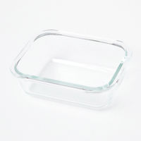 スクエアガラス保存容器 370 ライトグリーン studio CLIP
