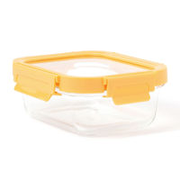 スクエアガラス保存容器 640 イエロー studio CLIP