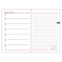 ダイゴー 【2025年4月版】手帳サイズ(ミニ) 1週間+横罫 月曜始まり ブラック E1101 1冊（直送品）