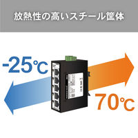 ダイヤトレンド 産業用イーサネットスイッチングハブ 100Base-TX 5ポート DEH-5 1台（直送品）