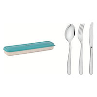 TRAMONTINA バイミー オールステンレステーブルウェア 3点セット ケース付き 緑 61229/005 1セット（直送品）