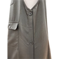 ZacZac 多機能付きエステルツイル無地サイドボタンエプロン LLサイズ ブラック 300463 1枚（直送品）