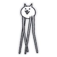 にゃんこ大戦争 ワッペン キモネコ 横32mm×縦78mm シール ・ アイロン 接着 両用 タイプ BAN500-BAN104（直送品）