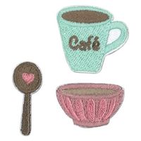 パイオニア ナチュラルワッペン 3枚入 カフェ シール ・ アイロン 接着 C705-70504 C 705-70504 1セット(3袋)（直送品）