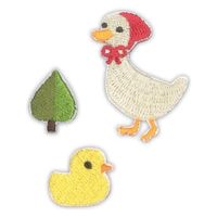 パイオニア ナチュラルワッペン 3枚入 あひるちゃん シール ・ アイロン 接着 C705-70501 1セット(3袋)（直送品）