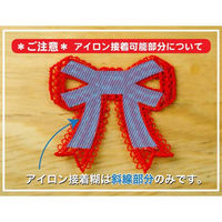 パイオニア レースモチーフワッペン(リボン/赤)ハンドメイド・入園・入学準備 アイロン接着タイプ ORG251-23056 1セット(3袋)（直送品）