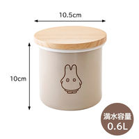 富士ホーロー キャニスター 琺瑯 9cm グレージュ ミッフィーパステル MFPー9CN.GG 1個