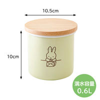 富士ホーロー キャニスター 琺瑯 9cm ペールグリーン ミッフィーパステル MFPー9CN.PG 1個