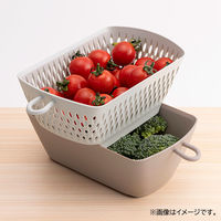 【アウトレット】貝印 3点セット ザル バット フタ付 調理 ベージュグレー 000DH6308 1個