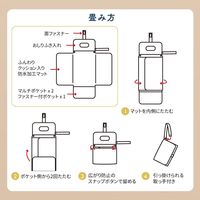 Tiny Twinkle マットにもなるおむつポーチ Blue Checkers おむつ替えにこれひとつ 0ヶ月から 1個