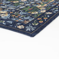 川島織物セルコン モリスデザインスタジオ いちご泥棒 ラグ 2000×2000mm ブルー KF1709_40B 1枚（直送品）