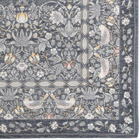 川島織物セルコン モリスデザインスタジオ いちご泥棒 ラグ 2000×2000mm ダークグレー KF1709_40DGR 1枚（直送品）