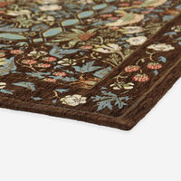 川島織物セルコン モリスデザインスタジオ いちご泥棒 ラグ 2000×2800mm ブラウン KF1709_48BR 1枚（直送品）