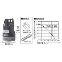 工進 汚水用水中ポンプ ポンスター 口径40・50ミリ 60HZ PX-654 1台（直送品）