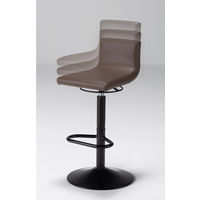 well-be ハイスツール（昇降式）ブラック塗装× 背付ブラウン 座面高さ615～740mm 幅392mm　1脚　【ハイチェア】