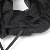 リボン付きシフォンシュシュ ブラック LAKOLE/ラコレ