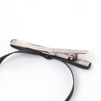 細リボンミニヘアクリップ2点セット ブラック LAKOLE/ラコレ