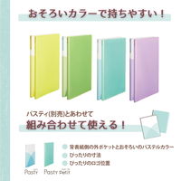 プラス PASTYプチ クリアファイル A4 20ポケット マスカットグリーン 98475 1セット(1冊×10)