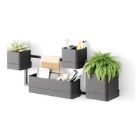 アントレックス Umbra キュービコ ウォールプランター 幅230×奥行210×高さ420mm ブラック 21018767040 1個（直送品）