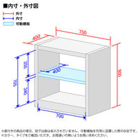 オカムラ ジャスタスラック　収納(エンド専用)横連結用 2段 幅750×奥行400×高さ800ｍｍ ブラック 1台 オリジナル
