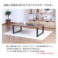 エイ・アイ・エス 金属角枠脚 ロータイプ 幅630×奥行50×高さ340mm ブラック TBK-L63BK 1セット(2本入)（直送品）