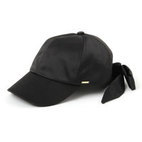 バックリボンサテンキャップ ブラック LAKOLE/ラコレ