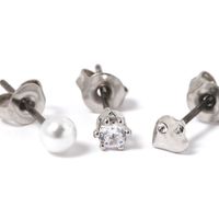 ミニハートピアス5点セット シルバー LAKOLE/ラコレ