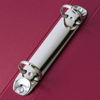 アスクル　リングファイル　PP製表紙　A4タテ　丸型2穴　背幅27mm　レッド　赤　ユーロスタイル オリジナル（わけあり品）