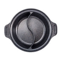 一度で2つの味が楽しめる 2食鍋 26cm ガラス蓋付 マーブルダイヤモンドコート IH・直火対応 1個 ベストコ（わけあり品）