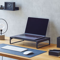 リヒトラブ 机上台 幅390mm ロータイプ マットブラック A7330-124 1台（わけあり品）