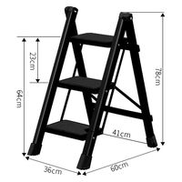 URiSAPO 脚立 3段タイプ 黒 K-SSL-3B 1台（直送品）
