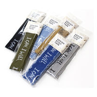 日本紐釦貿易(Nippon Chuko) デニム調フレイドロゴテープ サイドフリンジ 巾約36mm 1.5mカット ベージュ KLT101-（直送品）