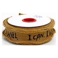 日本紐釦貿易(Nippon Chuko) デニム調フレイドロゴテープ サイドフリンジ 巾約36mm 13.5m巻 ベージュ KLT1-3（直送品）