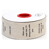 日本紐釦貿易(Nippon Chuko) ミニマルデザイン ロゴテープ コットン 巾約40mm 15m巻 生成 KLT2-7（直送品）