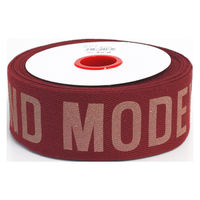 日本紐釦貿易(Nippon Chuko) 広幅 モードデザイン ロゴテープ コットン 巾約50mm 15m巻 エンジ KLT3-6（直送品）