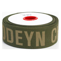 日本紐釦貿易(Nippon Chuko) 広幅 モードデザイン ロゴテープ コットン 巾約50mm 15m巻 カーキ KLT3-5（直送品）