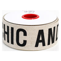 日本紐釦貿易(Nippon Chuko) 広幅 モードデザイン ロゴテープ コットン 巾約50mm 15m巻 生成 KLT3-7（直送品）