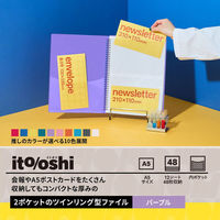 プラス イトオシ ツインリング型ファイル A4 2ポケットタイプ パープル 91824 1冊（わけあり品）