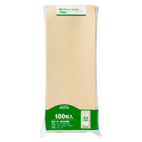 マルアイ 事務用封筒 PN-118 長1 100枚 クラフト 郵便番号枠なし 接着テープ無（わけあり品）