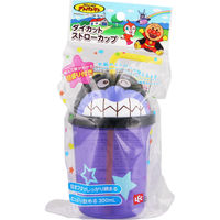 ＡＮダイカットストローカップばいきんまん 300ml 飲んだ量がわかる目盛り付 市販のストローが使える 1個 レック