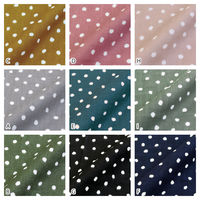 日本紐釦貿易(Nippon Chuko) ドット ランダム Wガーゼ生地 カーキ 巾約110cm×2mカット 4850WR-B-2M（直送品）