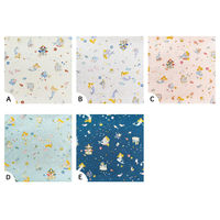 日本紐釦貿易(Nippon Chuko) 人魚姫 リストストーリーシリーズ プリント生地 シーチング ブルー 巾約108cm×1mカット C（直送品）