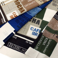 日本紐釦貿易(Nippon Chuko) キャンバス生地 CRAFT VILLAGE パッチワーク風 ブラック系 巾約110cm×5mカット（直送品）