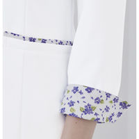 LAURA ASHLEY（ローラアシュレイ） ドクターコート レディス 長袖 ホワイト／バイオレット L LW104-16 1枚（直送品）