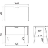 アスクル マルチワークデスク 幅1000×奥行600×高さ720mm ライトウッド/グレージュ 引出無 1台 オリジナル