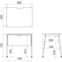アスクル マルチワークデスク  幅800×奥行600×高さ720mm ライトウッド/グレージュ 引出無 1台 オリジナル