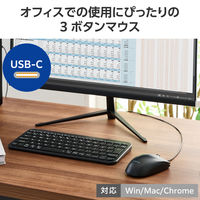 マウス 有線マウス USB-C接続 光学式 3ボタン Lサイズ 簡易包装 黒 M-K8URCBK エレコム 1個（直送品）