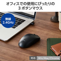 ワイヤレスマウス USB-C接続 無線 2.4GHz 光学式 3ボタン Lサイズ 簡易包装 黒 M-K8DRCBK エレコム 1個（直送品）